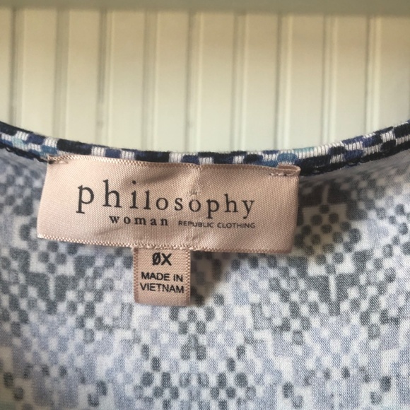 Philosophy Blue Geometric Print Tunic Top - Picture 3 of 4